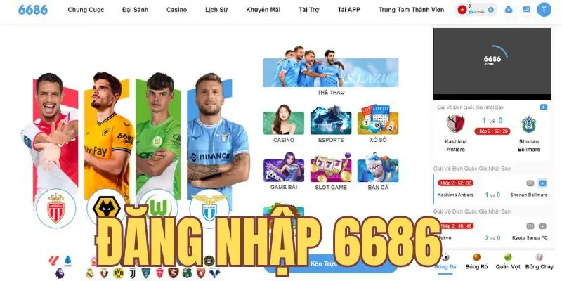 Giao diện đăng nhập tài khoản 6686 trên điện thoại